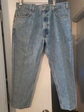 Vintage 2002 Levis 505 Jeans Mens W35" L24.5" Blue Regular Fit Straight Leg USA